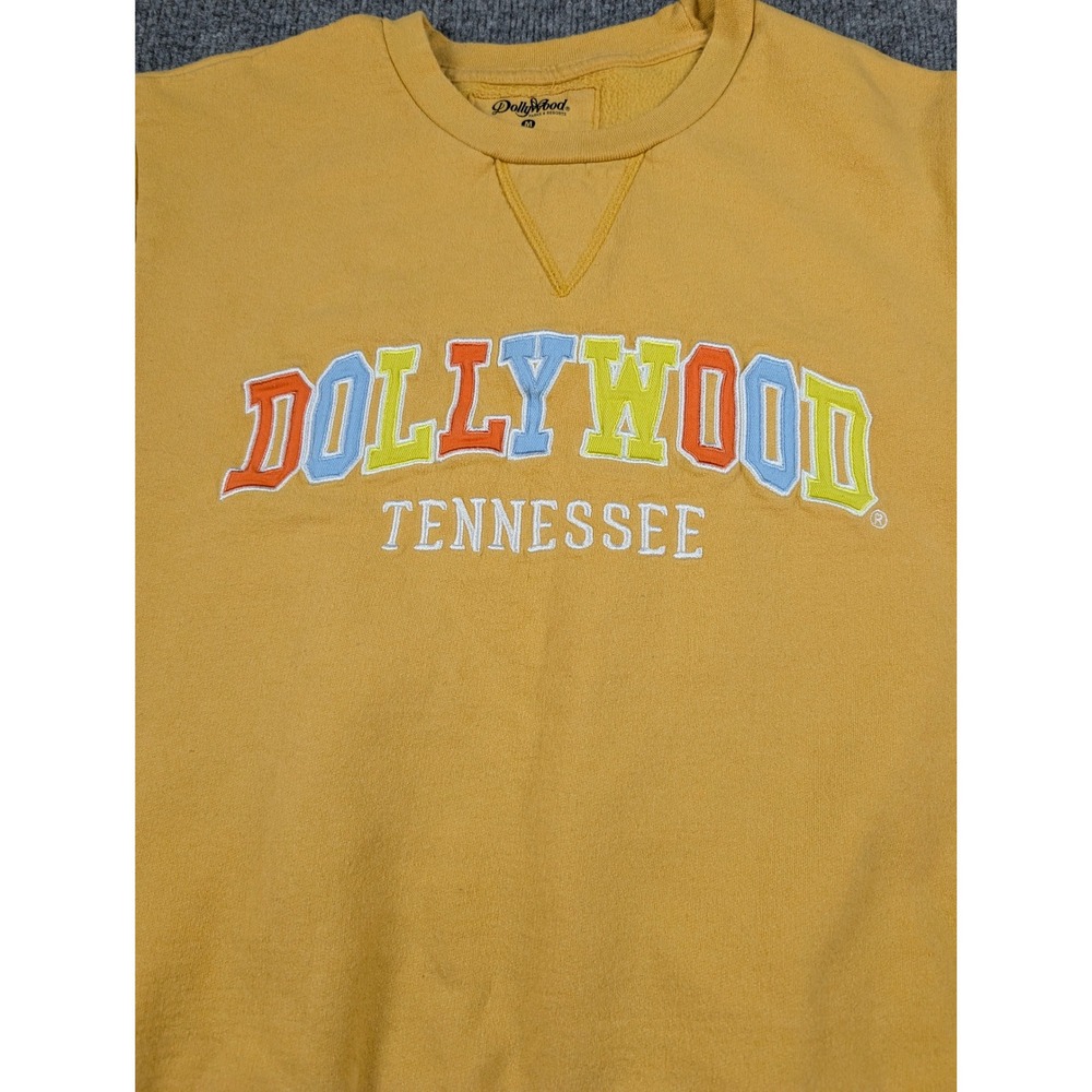 Dollywood Parks & Resorts Tennessee Mustard Yellow Crewneck Sweatshirt Medium - Picture 2 of 4